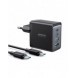 Joyroom laddare GaN 67W 4 portar (2x USB, 2x USB C) svart (TCG02) + kabel USB C - USB C 100W 1,2m