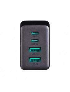Joyroom laddare GaN 67W 4 portar (2x USB, 2x USB C) svart (TCG02) + kabel USB C - USB C 100W 1,2m