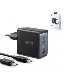 Joyroom laddare GaN 67W 4 portar (2x USB, 2x USB C) svart (TCG02) + kabel USB C - USB C 100W 1,2m