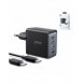 Joyroom laddare GaN 67W 4 portar (2x USB, 2x USB C) svart (TCG02) + kabel USB C - USB C 100W 1,2m