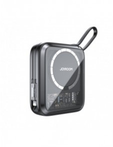 Joyroom induktionsströmbank 10000mAh Icy Series 22,5W med inbyggd Lightning-kabel svart (JR-L007)