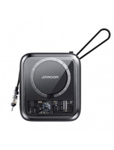 Joyroom induktionsströmbank 10000mAh Icy Series 22,5W med inbyggd Lightning-kabel svart (JR-L007)