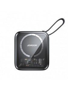 Joyroom induktionsströmbank 10000mAh Icy Series 22,5W med inbyggd Lightning-kabel svart (JR-L007)