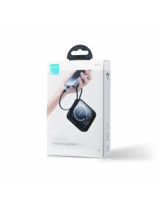 Joyroom induktionsströmbank 10000mAh Icy Series 22,5W med inbyggd Lightning-kabel svart (JR-L007)