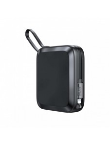 Joyroom induktionsströmbank 10000mAh Icy Series 22,5W med inbyggd Lightning-kabel svart (JR-L007)
