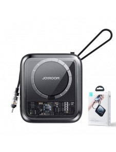 Joyroom induktionsströmbank 10000mAh Icy Series 22,5W med inbyggd Lightning-kabel svart (JR-L007)