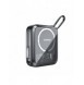 Joyroom induktionsströmbank 10000mAh Icy Series 22,5W med inbyggd USB C-kabel svart (JR-L006)