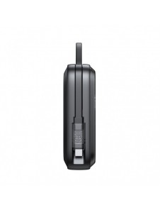 Joyroom induktionsströmbank 10000mAh Icy Series 22,5W med inbyggd USB C-kabel svart (JR-L006)