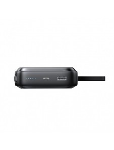 Joyroom induktionsströmbank 10000mAh Icy Series 22,5W med inbyggd USB C-kabel svart (JR-L006)
