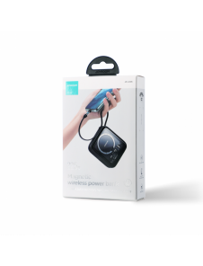 Joyroom induktionsströmbank 10000mAh Icy Series 22,5W med inbyggd USB C-kabel svart (JR-L006)