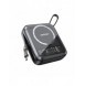Joyroom induktionsströmbank 10000mAh Icy Series 22,5W med inbyggd USB C-kabel svart (JR-L006)