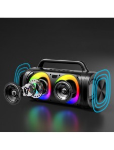 Joyroom 5.1 trådlös bluetooth-högtalare med LED-färgbelysning svart (JR-MW02)