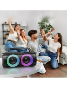 Joyroom 5.1 trådlös bluetooth-högtalare med LED-färgbelysning svart (JR-MW02)