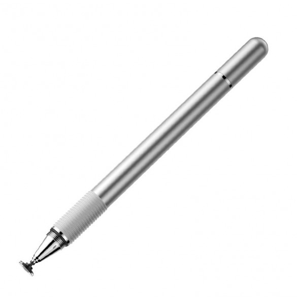 Baseus Golden Cudgel dubbelsidig kapacitiv penna med precisionsskiva och gelpenna silver (ACPCL-0S)