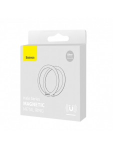 Baseus Halo Series magnetisk ring (2 st/förpackning) silver (PCCH000012)
