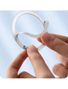 Baseus Halo Series magnetisk ring (2 st/förpackning) silver (PCCH000012)