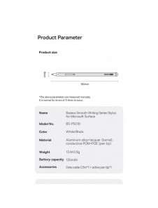 Active stylus för Microsoft Surface MPP 2.0 Baseus Smooth Writing Series - svart