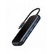 Baseus AcmeJoy HUB 4-portar (USB-C till 1x USB-C PD&Data/3x USB3.0) mörkgrå (WKJZ010013)
