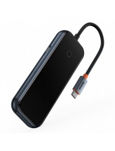 Baseus AcmeJoy HUB 4-portar (USB-C till 1x USB-C PD&Data/3x USB3.0) mörkgrå (WKJZ010013)