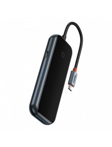 Baseus AcmeJoy HUB 4-portar (USB-C till 1x USB-C PD&Data/3x USB3.0) mörkgrå (WKJZ010013)