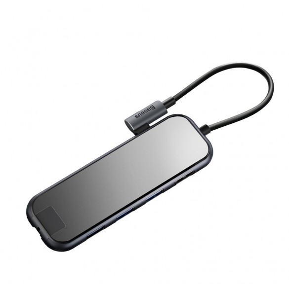 Baseus-adapter HUB USB Typ C till 3x USB 3.0 / HDMI 4K / RJ45 / USB Typ C PD-adapter för MacBook / PC grå (CAHUB-DZ0G)