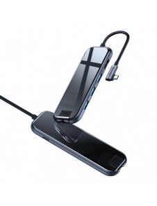 Baseus-adapter HUB USB Typ C till 3x USB 3.0 / HDMI 4K / RJ45 / USB Typ C PD-adapter för MacBook / PC grå (CAHUB-DZ0G)
