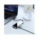 Baseus-adapter HUB USB Typ C till 3x USB 3.0 / HDMI 4K / RJ45 / USB Typ C PD-adapter för MacBook / PC grå (CAHUB-DZ0G)