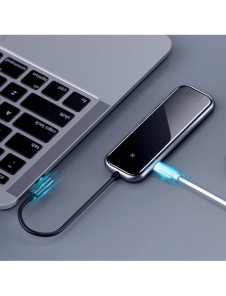 Baseus-adapter HUB USB Typ C till 3x USB 3.0 / HDMI 4K / RJ45 / USB Typ C PD-adapter för MacBook / PC grå (CAHUB-DZ0G)