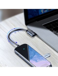 Baseus-adapter HUB USB Typ C till 3x USB 3.0 / HDMI 4K / RJ45 / USB Typ C PD-adapter för MacBook / PC grå (CAHUB-DZ0G)
