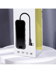Baseus-adapter HUB USB Typ C till 3x USB 3.0 / HDMI 4K / RJ45 / USB Typ C PD-adapter för MacBook / PC grå (CAHUB-DZ0G)