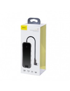 Baseus-adapter HUB USB Typ C till 3x USB 3.0 / HDMI 4K / RJ45 / USB Typ C PD-adapter för MacBook / PC grå (CAHUB-DZ0G)