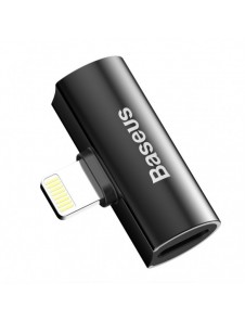 Baseus Audio Converter L46 Adapter från Lightning till 2x Lightning-port (hona) svart (CAL46-01)