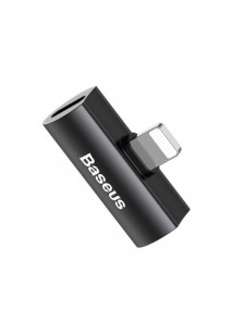 Baseus Audio Converter L46 Adapter från Lightning till 2x Lightning-port (hona) svart (CAL46-01)