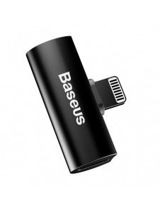 Baseus Audio Converter L46 Adapter från Lightning till 2x Lightning-port (hona) svart (CAL46-01)