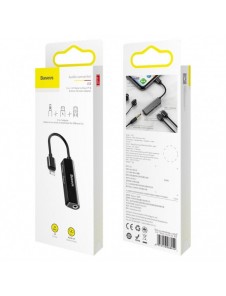 Baseus Audio Converter L52-adapter Lightning till 2x Lightning + minijack 3,5 mm svart (CALL52-01)
