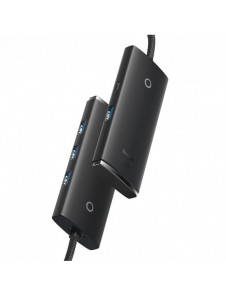 Baseus Lite Series HUB 4-portar (USB-A till 4xUSB-A 3.0) 0,25 m svart (WKQX030001)
