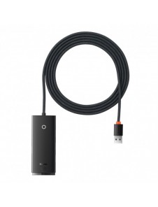 Baseus Lite Series HUB 4-portar (USB-A till 4xUSB-A 3.0) 2m svart (WKQX030201)