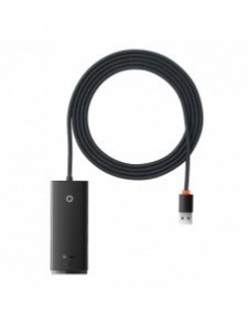 Baseus Lite Series HUB 4-portar (USB-A till 4xUSB-A 3.0) 2m svart (WKQX030201)
