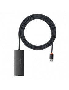 Baseus Lite Series HUB 4-portar (USB-A till 4xUSB-A 3.0) 2m svart (WKQX030201)