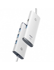 Baseus Lite-serien multifunktionell HUB 4in1 USB - 4x USB 3.2 gen. 1 25 cm vit (WKQX030002)