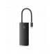 Baseus Lite-serien multifunktionell HUB USB Typ C - 2 x USB 3.0 / USB Typ C / HDMI 1,4 / SD / TF svart (WKQX050001)
