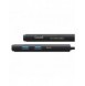 Baseus Lite-serien multifunktionell HUB USB Typ C - 2 x USB 3.0 / USB Typ C / HDMI 1,4 / SD / TF svart (WKQX050001)