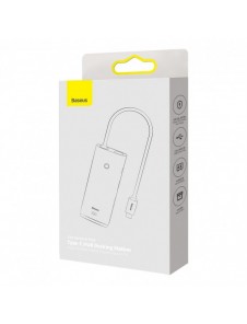 Baseus Lite-serien multifunktionell HUB USB Typ C - 2 x USB 3.0 / USB Typ C / HDMI 1,4 / SD / TF svart (WKQX050001)