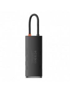 Baseus Lite-serien multifunktionell HUB USB Typ C - 2 x USB 3.0 / USB Typ C / HDMI 1,4 / SD / TF svart (WKQX050001)