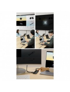 Baseus Lite-serien multifunktionell HUB USB Typ C - 2 x USB 3.0 / USB Typ C / HDMI 1,4 / SD / TF svart (WKQX050001)
