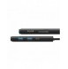 Baseus Lite-serien multifunktionell HUB USB Typ C - 2 x USB 3.0 / USB Typ C PD / HDMI 1,4 / SD / TF svart (WKQX050101)