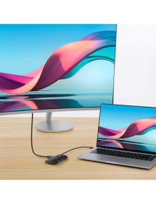 Baseus Lite-serien multifunktionell HUB USB Typ C - 2 x USB 3.0 / USB Typ C PD / HDMI 1,4 / SD / TF svart (WKQX050101)