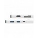 Baseus Lite-serien multifunktionell HUB USB Typ C - 2 x USB 3.0 / USB Typ C PD / HDMI 1,4 / SD / TF vit (WKQX050102)
