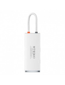 Baseus Lite-serien multifunktionell HUB USB Typ C - 2 x USB 3.0 / USB Typ C PD / HDMI 1,4 / SD / TF vit (WKQX050102)