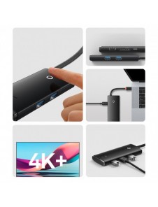 Baseus Lite-serien multifunktionell HUB USB Typ C - 2 x USB 3.0 / USB Typ C PD / HDMI 1,4 / SD / TF vit (WKQX050102)